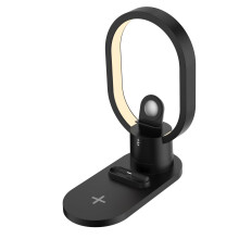 Jacenvly Ασύρματος Φορτιστής 15W LED Νυχτερινό Φως 4 σε 1, Φορητή Βάση Τηλεφώνου,