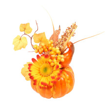 Pumpkins Bréige le Bláthanna Saorga le haghaidh Oíche Shamhna, Ornáidí Tí, Lárphíosa Boird, Maisiúcháin Cistine, Maisiúcháin Tí,
