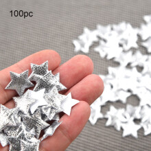 XIUH100Pcs Maisiúcháin Réalta Cúig Phointe, 100pc Éadach Óir Airgid, Confetti Réalta Cúig Phointe Nollag, Maisiúcháin Baile, 2cm (Airgead)