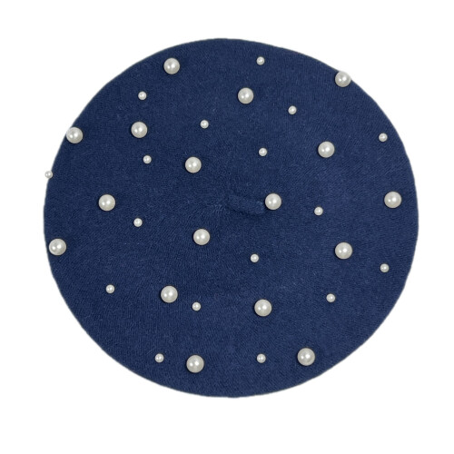 Καπέλο Pearl Beret Γαλλικού Στυλ Beanie Cap Μονόχρωμο Χειμερινό Καπέλο για Γυναίκες και 1