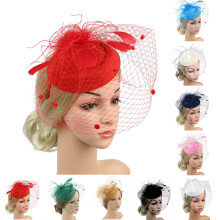 Hata Fascinators do Mhná le Banda Ceann, Hata Fascinator do Pháirtí Tae, le haghaidh Cóctaile - Dearg