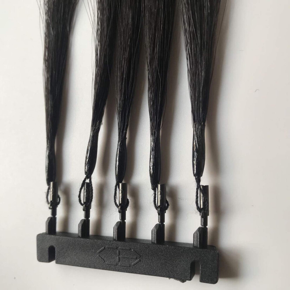 Unisex Black 6D Hair Extensions Real Human Hair 26 Inch Seamless Long Straight Reusable Tangle