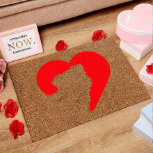 Winysin Fußmatte Valentinstag Wohnzimmer Schlafzimmer Roter Herzteppich Valentinstag Heimdekoration