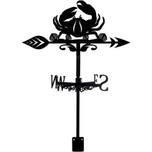 Krab windwijzer van ijzer voor dak, tuin, erf - Decoratief bord voor buiten in boerderijstijl, passend bij een thema met waterdieren.