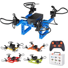 Mini-drone voor kinderen en beginners, creatieve 5-in-1 doe-het-zelf bouwset met 5 ontwerpen, hoogtebehoud, 3D-flips, eenvoudig te bouwen en te