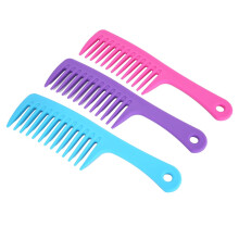 Eddwiin3Colores Peine de Dientes Anchos Mango Recto Herramienta de Peinado de Cabello Rizado antiestático(1)
