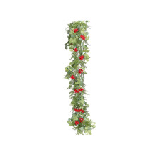 Julkrans av tallbarr med tallkottebär, konstgjord julkrans, vintermantelbord, verandadekorationer, kransar