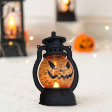 YiFudd Halloween Dekorative Kürbislichter Vintage Galvanisierte Amerikanische Windlichter Ostern Kunststoff Elektronische Kerzen