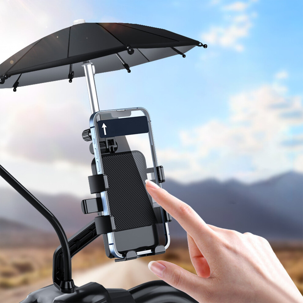 Jacenvly Motorcycle Phone Bracket Compatible With Umbrella, Electric Vehicle, Bicycle Handlebar Mount For Outdoor Riding 9191629145348