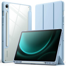 Husă compatibilă cu Samsung Galaxy Tab S9FE de 10,9 inci cu suport pentru S Pen, spate transparent rigid din PC, protecție