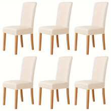 DEKAXID 4/6pcs Chair Slipcovers Waterproof Milk Fiber Fabric Back Chair Covers For Dining Room Restaurant Kitchen Home Decor