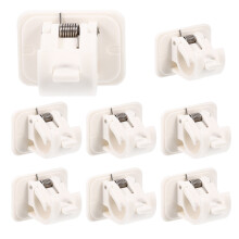 Curtain Clip Tower Hanger Bracket Rod Wall Mounted Hooks Drapery Pole Shower Accessories 8 Pcs