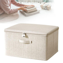 Clearance! Pamqxs Storage Bin With Lock - Clothes, Toys Organiser Box With Lid, Stackable Utility Container, 16.3 x 10 x 7 Inch