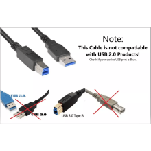 Καλώδιο USB3.0 SuperSpeed τύπου A, αρσενικό σε αρσενικό B, εκτυπωτής, σαρωτής 2,2 πόδια