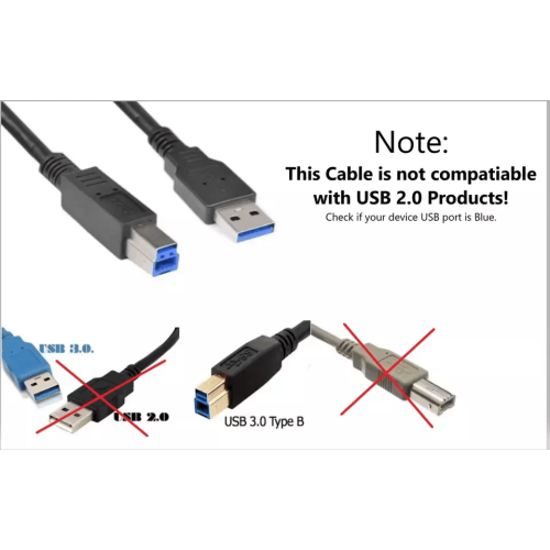 Καλώδιο USB3.0 SuperSpeed τύπου A, αρσενικό σε αρσενικό B, εκτυπωτής, σαρωτής 2,2 πόδια