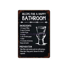 Plaque en métal style rétro vintage, idéale pour décorer une salle de bain, un bar, un pub ou un café. Dimensions : 20 x 30 cm (8 x 12 pouces).
