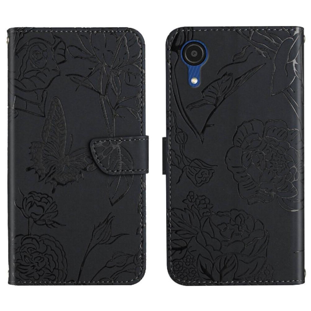 Flowers & Butterflies Case For Samsung Galaxy A03 Core, Wrist Strap, Shockproof Anti-Drop Pu Leather Flip Cover 9048212014997