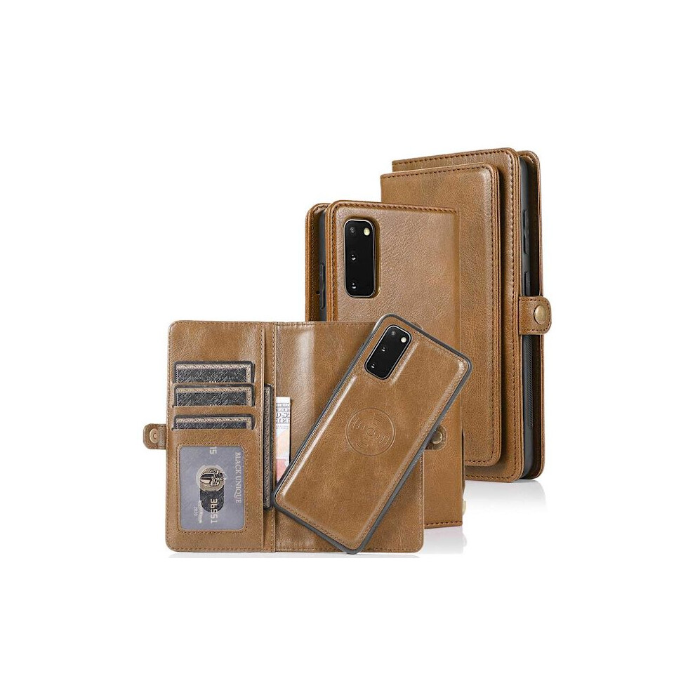 Compatible With Samsung Galaxy S20 Fe - Stylish 2-1 Wallet Case Brown 9322103577878
