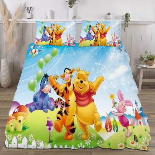 Σετ παπλωμάτων Winnie the Pooh 1 Παπλωματοθήκη + 2 Μαξιλαροθήκες Για Παιδιά Αγόρια 2