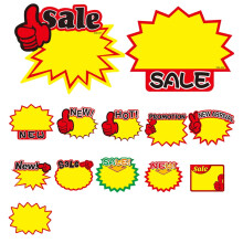 Jygee Burst Paper Signs Blank 50 Pieces English Label Tags Party Favors DIY Accessories Garage Sale Supplies for Shopping Malls Stores 303
