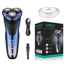 VGR Shavers Professional Shaver Waterproof Beard Trimmer Rechargeable Cordless Electric Portable Shaver for Men V-306-Xin with box
