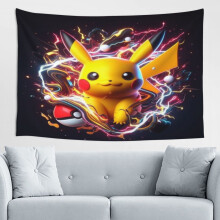Pikachu Wandteppich, Wanddekoration für Jungen- und Mädchenzimmer, Wohnzimmer, 152 x 102 cm