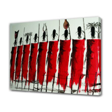Pôster em tela com pintura de guerreiros Maasai africanos, decoração para quarto, paisagem esportiva, decoração para escritório, presente,