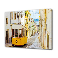 Pôster em tela do bonde funicular de Lisboa, Portugal, para decoração de quarto, escritório ou sala de estar. Moldura de 40x60cm (16x24