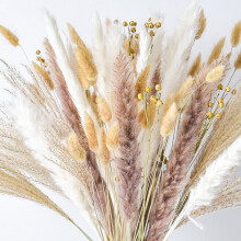 100 st naturlig torkad pampasgräsbukett, torkade blommor bohemisk heminredningsbukett