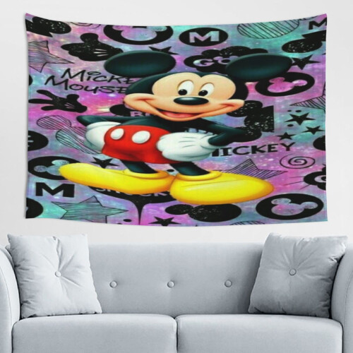Ταπισερί τοίχου Mickey Mouse για αγόρια, κορίτσια, διακόσμηση υπνοδωματίου, σαλόνι 60*40in