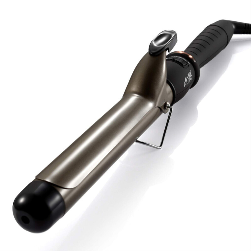 Dark/Green 28Mm Curling Iron With Intelligent Temperature Control, Tourmaline Ceramic Hair Curler For Smooth Shiny Curls