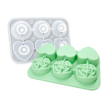 Vassoio per cubetti di ghiaccio AURIGATE, in silicone a 6 fori con coperchio, griglia per il ghiaccio a sgancio rapido, ideale per piccoli