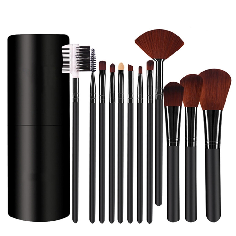 12pcs Makeup Brushes Set with Storage Tub, Includes 12 Basic Brush Heads, for Daily Makeup Needs