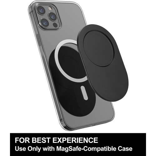 Μαγνητική βάση+ για λαβές τηλεφώνου PopSocket και συμβατή με θήκες iPhone MagSafe, μαύρη 1