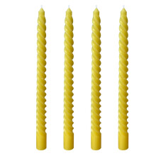 Conjunto de 4 velas espirais cônicas com filamento longo para jantares, festas, feriados, outono, Halloween e colheita.