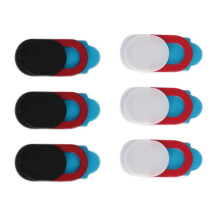 Confezione da 6 coperture scorrevoli ultra sottili e rotonde per fotocamera del laptop, protezione della privacy per computer professionali