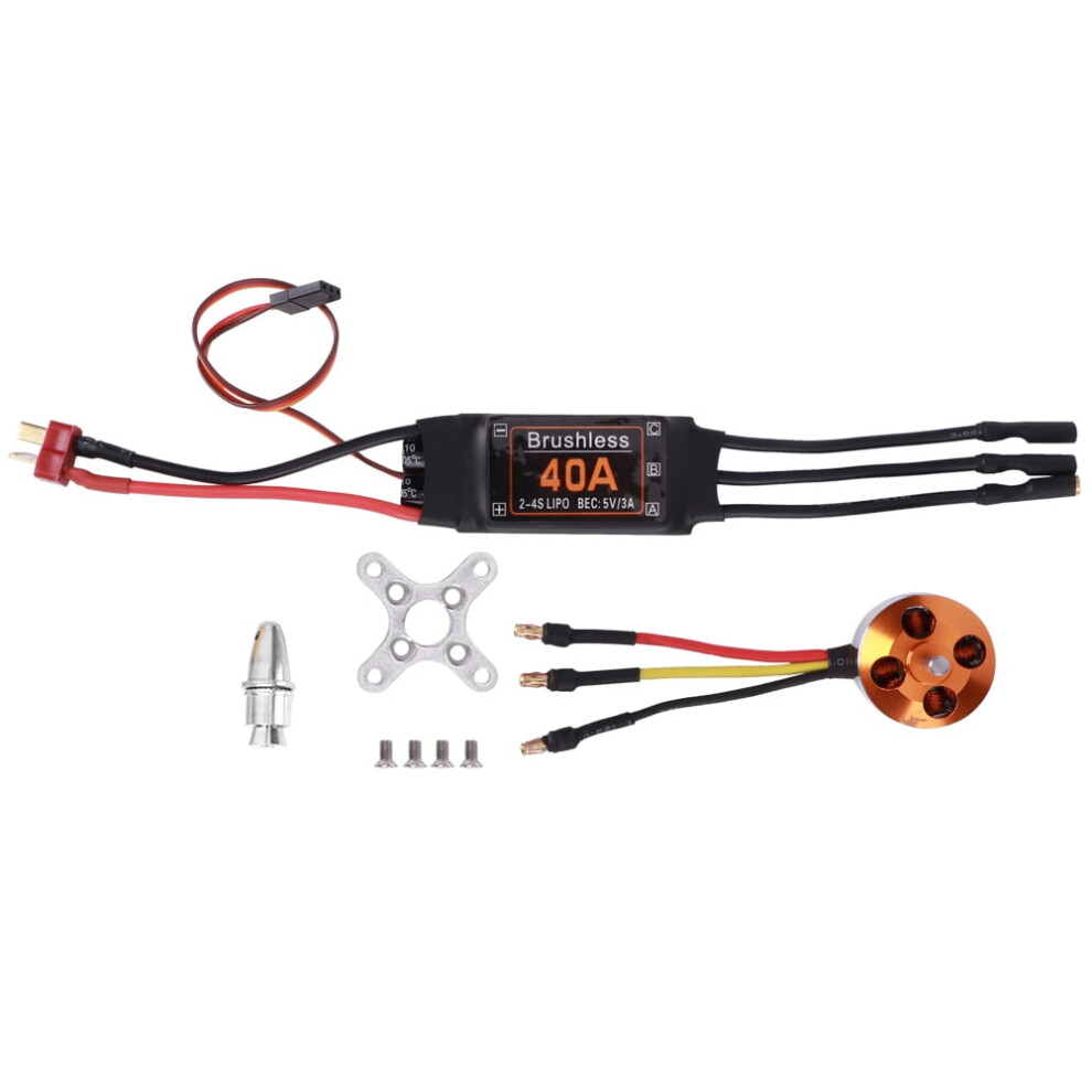 Rc Brushless Motor, 40A Electric Speed Controller Esc And A2217 Kv1100 / Kv1250 / Kv2300 Brushless Motor For Remote Control Drone (A2217 2300Kv) 9322103746069