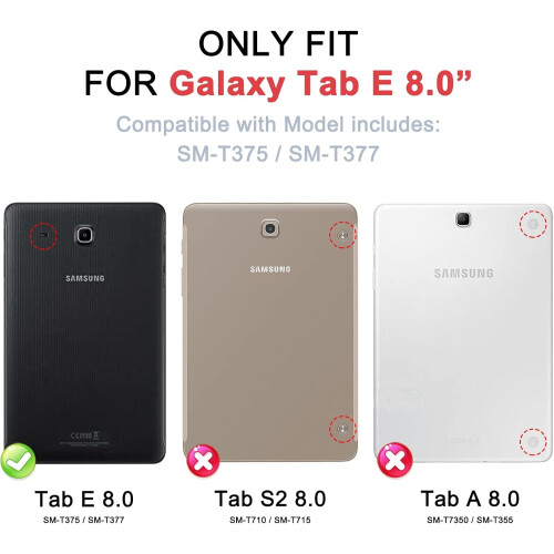 Συμβατό με θήκη Samsung Galaxy Tab E8.0 (SM-T375/T377/T378), ανθεκτικό σε κραδασμούς, προστατευτικό 1