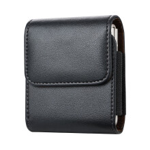 Funda de cuero para cinturón para teléfono compatible con Samsung Galaxy Z Flip 5/4/3, 5G Flip Smartphone Riñonera, soporte giratorio de 360