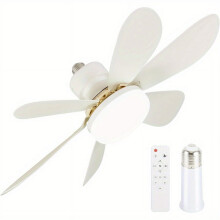 1pc LED Ceiling Fan with Light & Remote Control - Silent 3-Speed Wind, Stepless Dimming, fit for Bedroom, Living Room, Kitchen, and Toilet