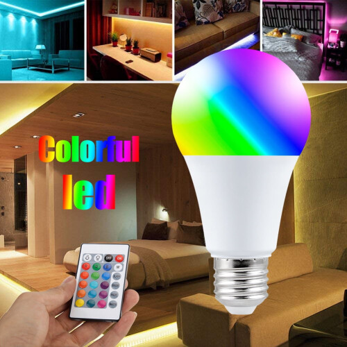 Ασύρματη λάμπα RGB με δυνατότητα ρύθμισης φωτεινότητας Aousin, πολύχρωμη έξυπνη 1