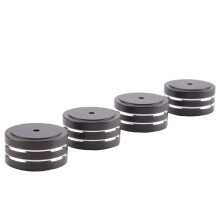 4 piedini isolanti in alluminio da 40x20 mm per amplificatori, altoparlanti e giradischi HIFI (neri)