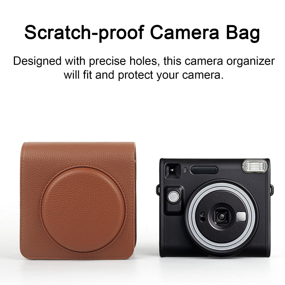 Susuchens Vintage Camera Bag Dustproof Anti-Scratch With Detachable Shoulder Strap Convenient Storage Solution For Instax Square Sq40 Black 9191629677375