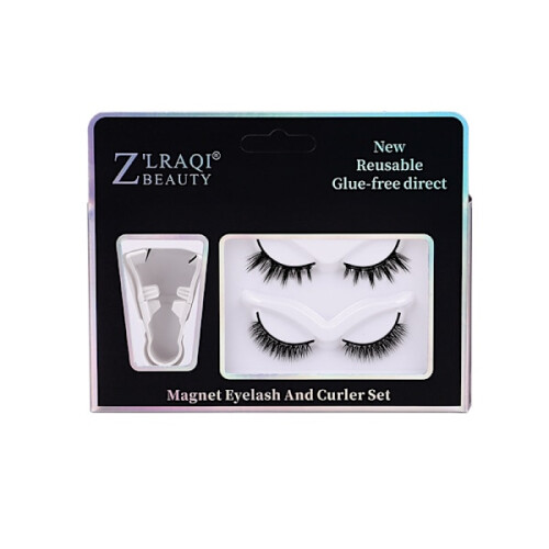 Magnetic reusable false eyelashes with applicator, 2 pairs model 2 1