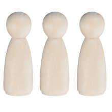 Conjunto de 48 peças com formatos de pessoas, bonecos decorativos de madeira masculinos e femininos, corpos de bonecos de madeira inacabados,