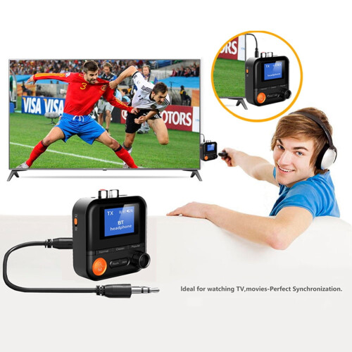 jixopn Δέκτης Ήχου Συμβατός με Bluetooth 5.2Stereo Πομπός Ασύρματος AUX2RCA TF για 1