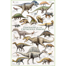 2450-0098 - DINOSAURES - AFFICHE DU CRÉTACÉ 91 x 61 cm