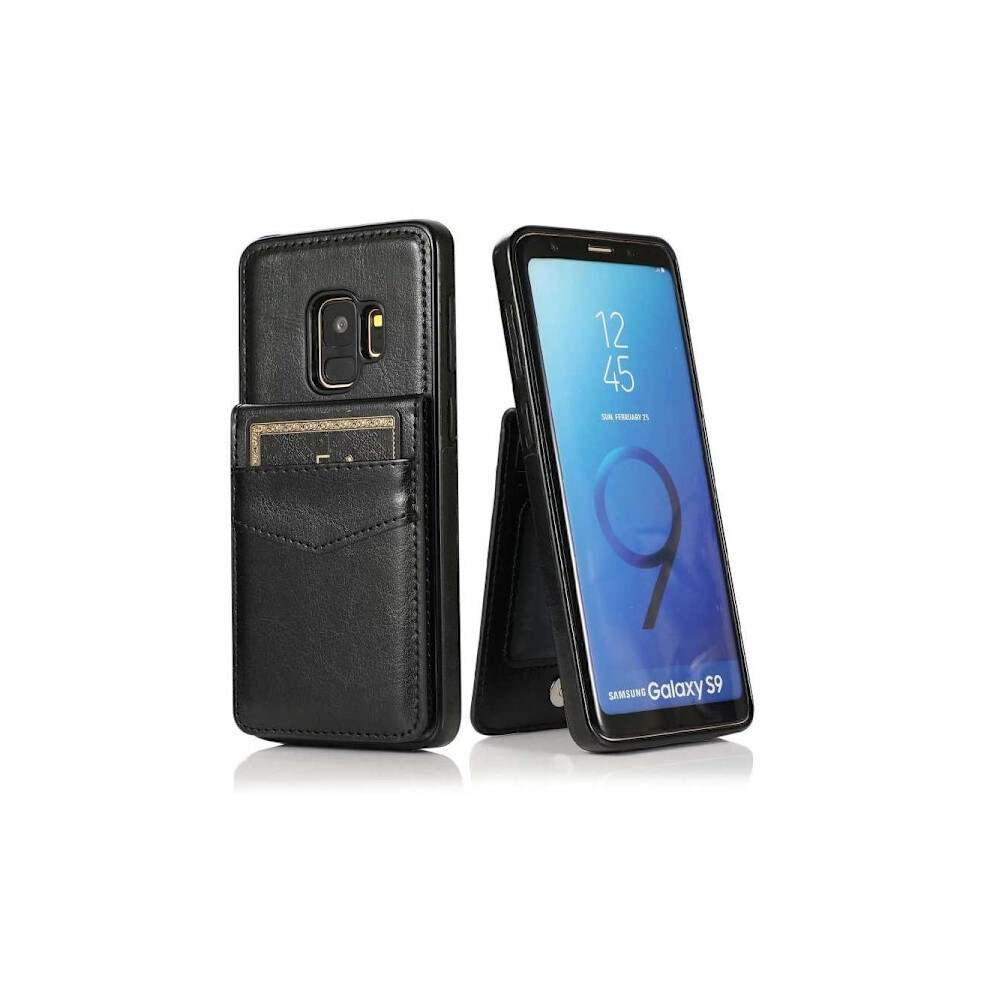 Compatible With Samsung S9 Mobile Case Card Holder 4-Compartment Retro V3 Black 9173940068940