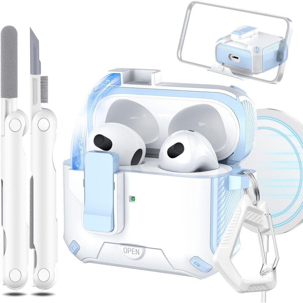 For Compatible With Airpods 3Rd Generation Case Cover, Compatible With Magsafe, Magnetic Automatic Lock, Charging Port 9173940069060