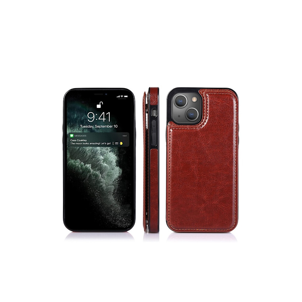 Smooth Case With Card Slot - Compatible With Iphone 14 Plus Brown 9173940068810